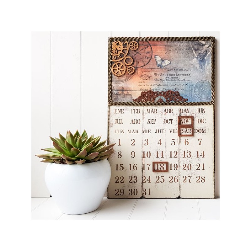 Christchurch terraza Subir Kit DIY 001 Calendario Perpetuo . Tabla de madera, stencil . - Alma Imagina