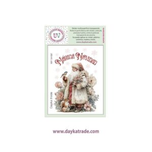 uv-sticker-transparente-papa-noel-vintage