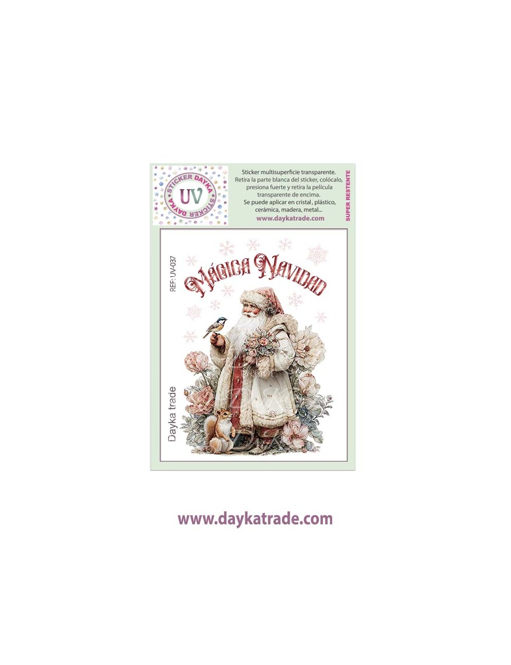 uv-sticker-transparente-papa-noel-vintage